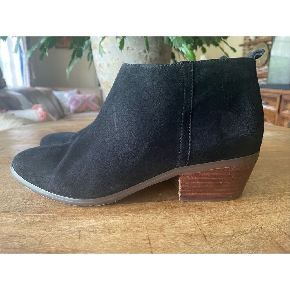 J Crew Womens Sawyer Black Suede Side Zip Booties Ankle Boots Size